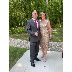 Tadashi Shoshi Gold Sequin Sleeveless Cocktail Dress Women's Size Unknown